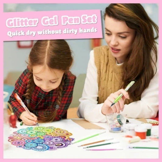 12 Packs Glitter Gel Pens – Sparkly Ink, Smooth Writing for Journaling & Card Making