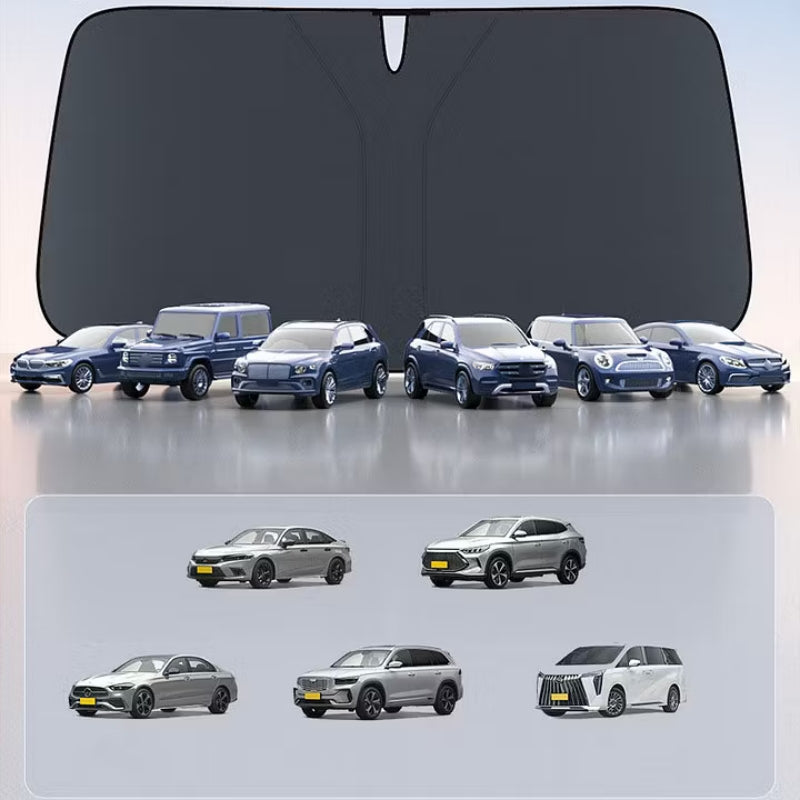 Foldable Car Windshield Sunshade – Blocks UV & Heat, Keeps Interior Cool, Reflective Material, Fits Most Cars, Compact for Storage