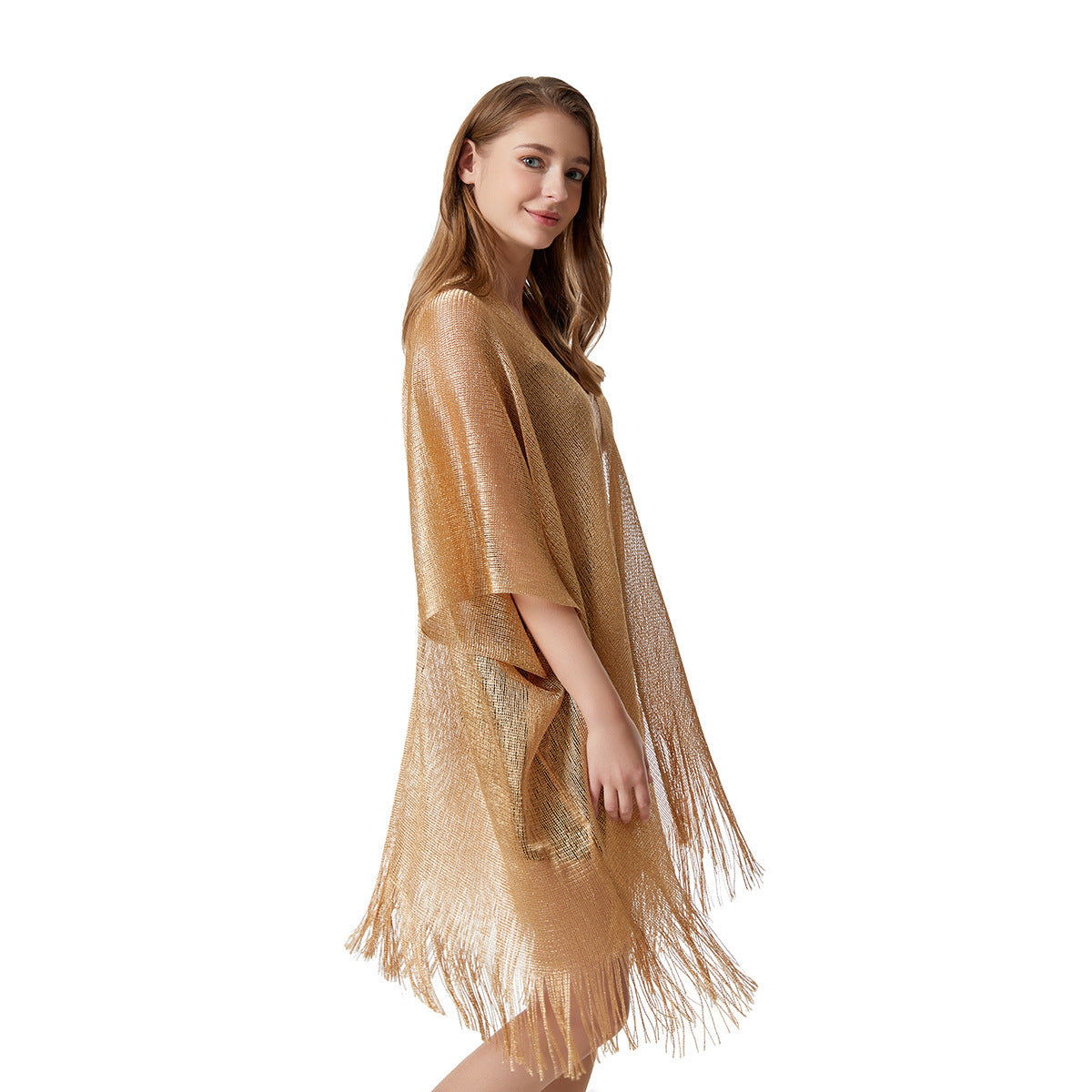 Shimmer Fringe Beach Cover-Up