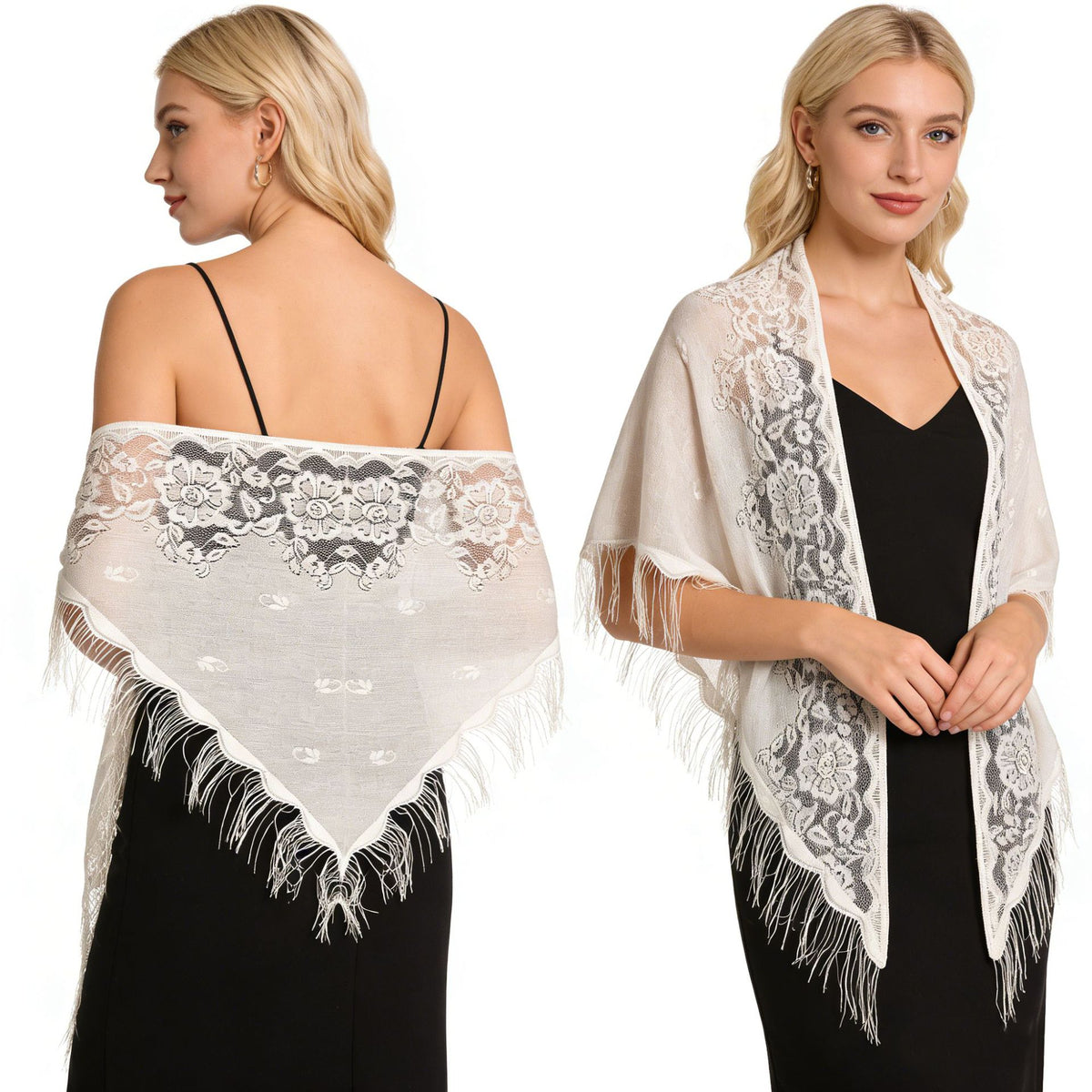 legant Lace Triangle Scarf & Floral Floral Shawl
