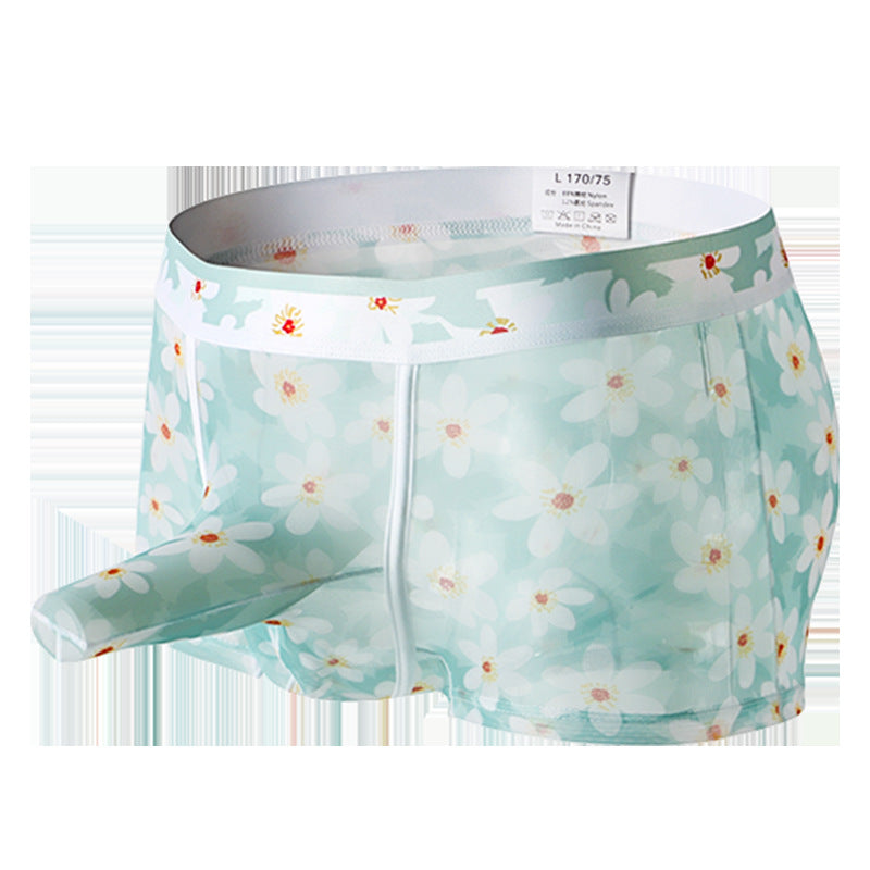 Men's Ice Silk 3D Pouch Shorts – Lightweight, Breathable & Stretchy