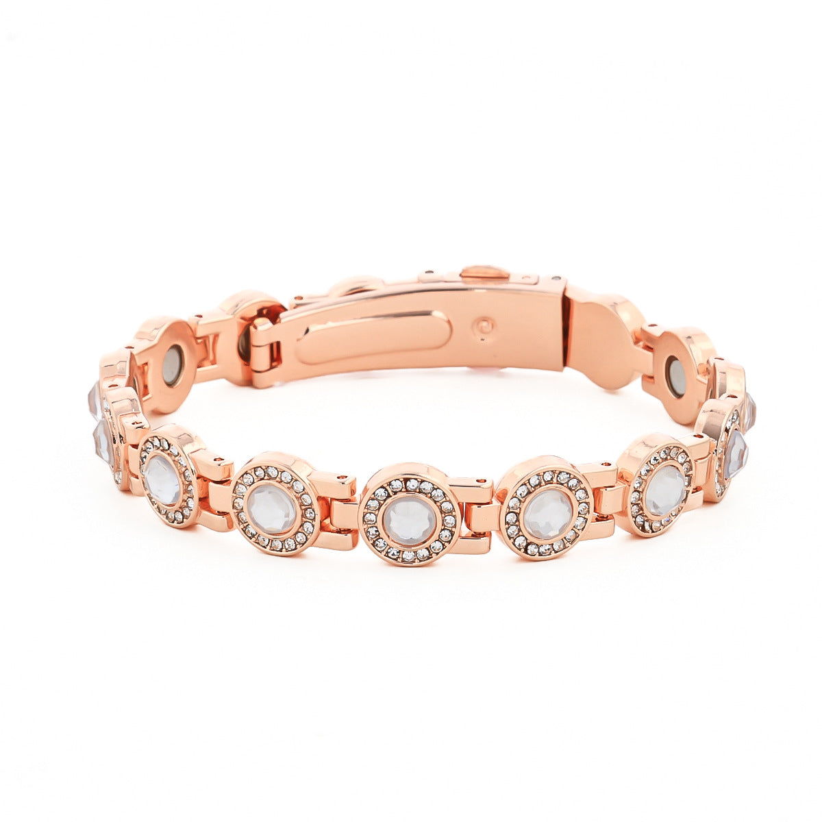 Zircon and Diamond Magnetic Bracelet - Luxurious and Elegant