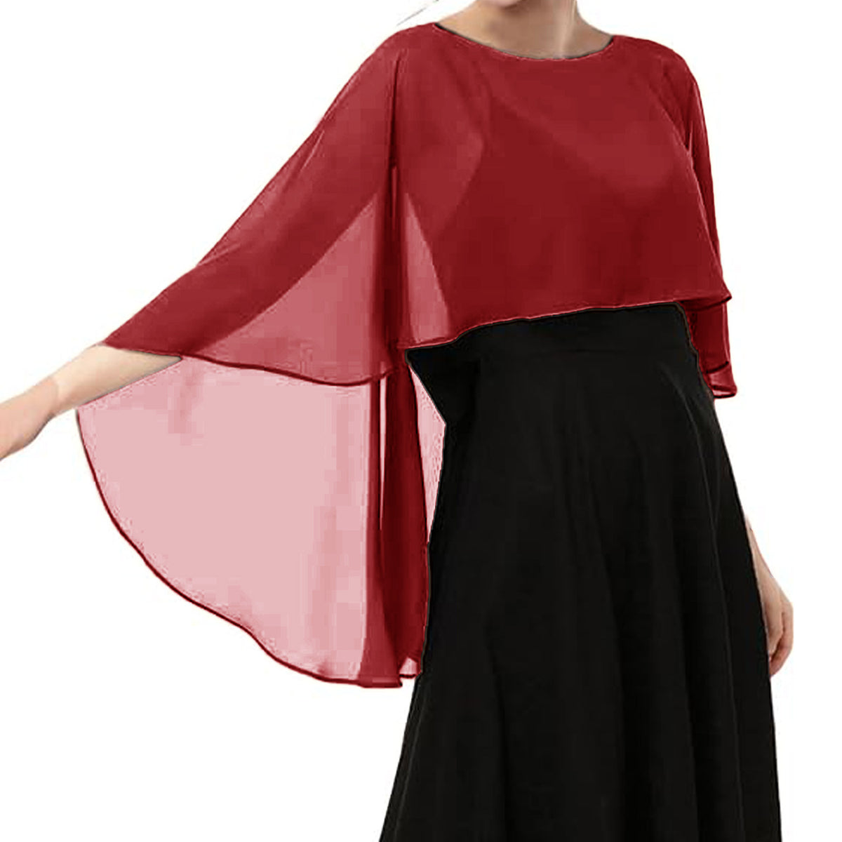 Chiffon Evening Dress Capelet