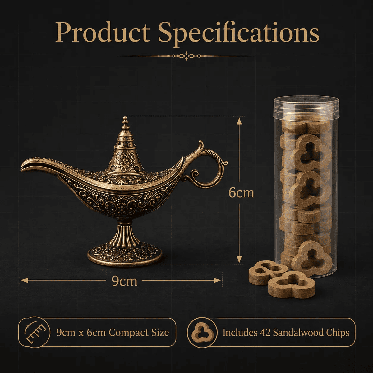 Vintage Aladdin Genie Lamp Incense Holder