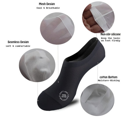 5-pack of ultra-thin, non-slip, invisible socks