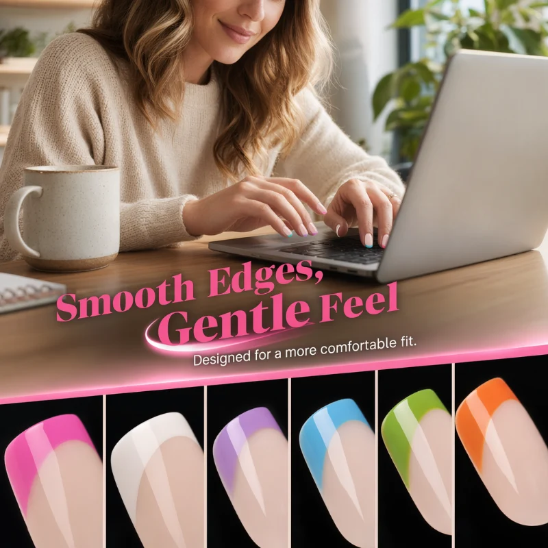 Color Pop Press-On Artificial Nails Set with 288 Pieces
