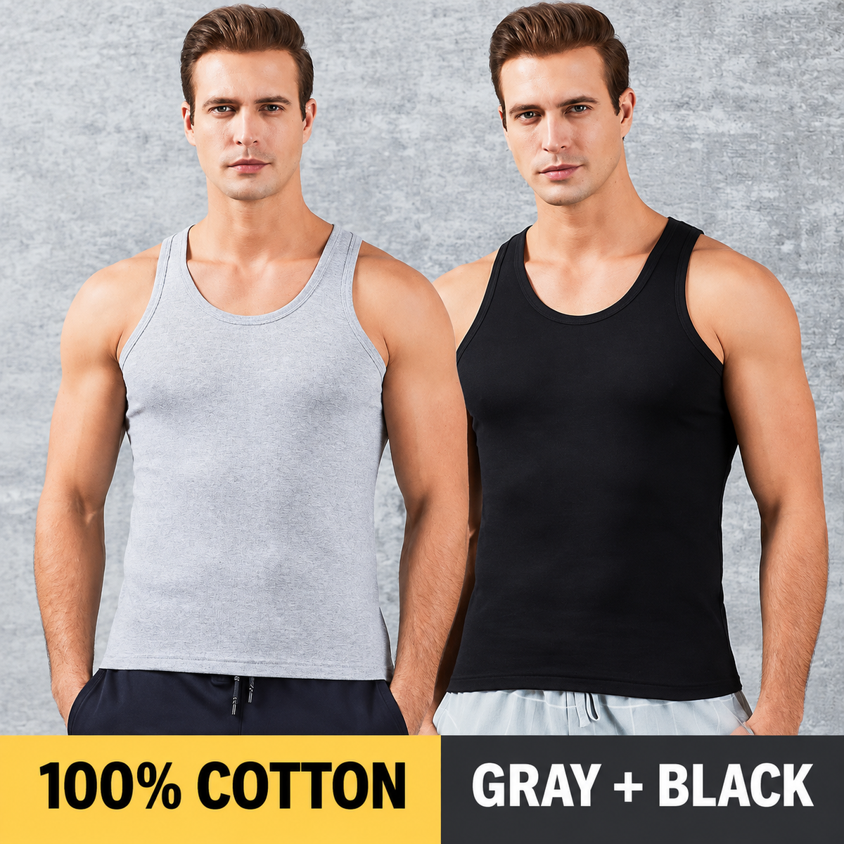 Men’s 100% Cotton Athletic Sleeveless Tank Top