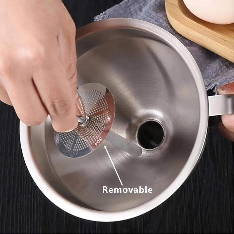 Reusable Food-Safe Funnel with Filter Screen