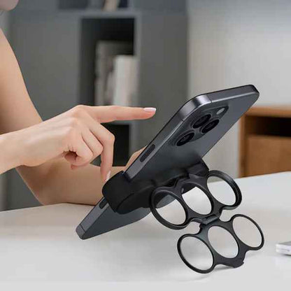 📱Dual-Ring Finger Holder – 360° Swivel & Fold, Strong Clip for Phones