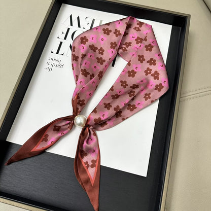No-Tie Magnetic Pearl Clasp Soft Scarf