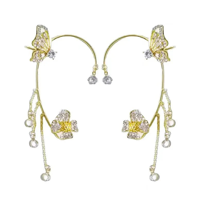 Butterfly Tassel Ear Cuff No Piercing | Elegant Luxury Ear Clip for Women