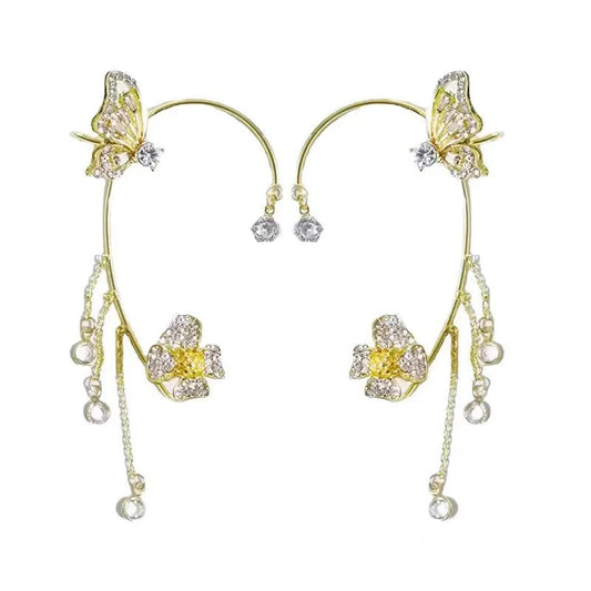 Butterfly Tassel Ear Cuff No Piercing | Elegant Luxury Ear Clip for Women