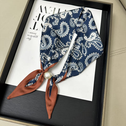 No-Tie Magnetic Pearl Clasp Soft Scarf