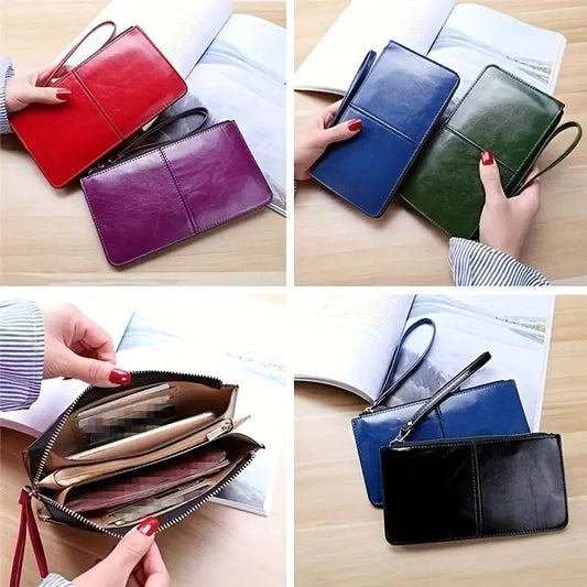 Large Capacity Zipper Wallet – Multi-Card Slots,All-in-One for Daily Outings
