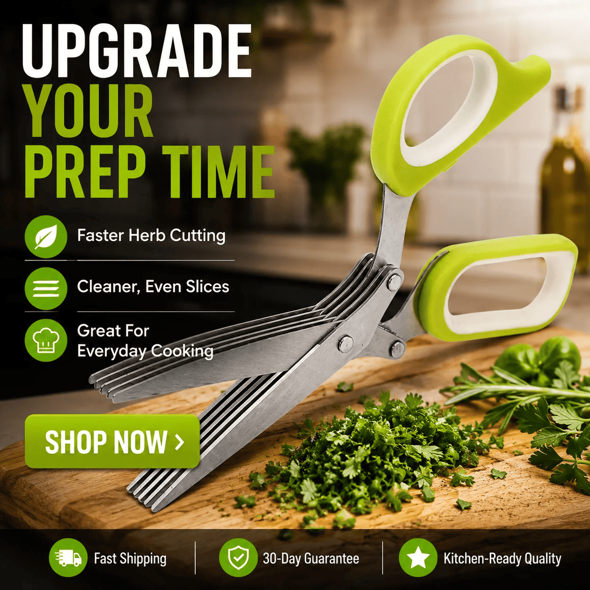 Multi-functional stainless steel kitchen scissors