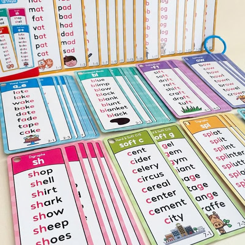 Phonics Flashcards, 117 Phoneme Combinations, 900+ Rhyming Words, Explore English Happily Before School!