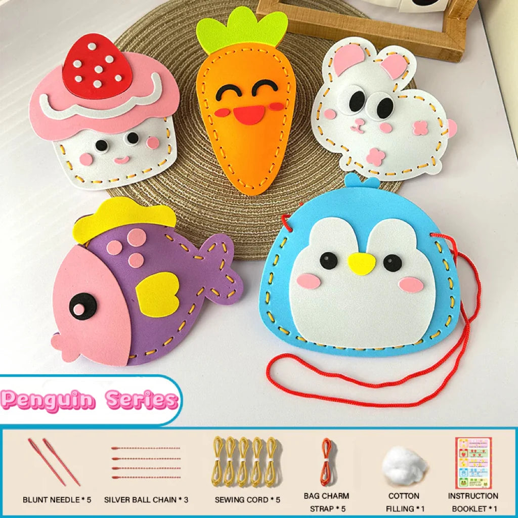 Safe DIY Felt Animal Sewing Set