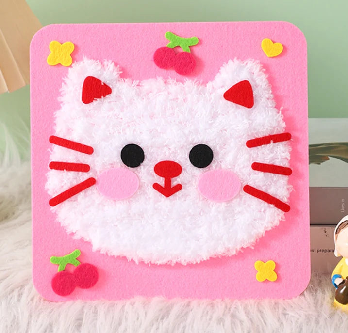 Children's educational hand-threading painting, creative cartoon yarn painting, material package