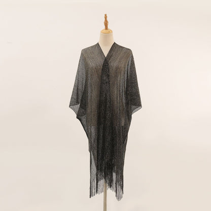 Shimmer Fringe Beach Cover-Up