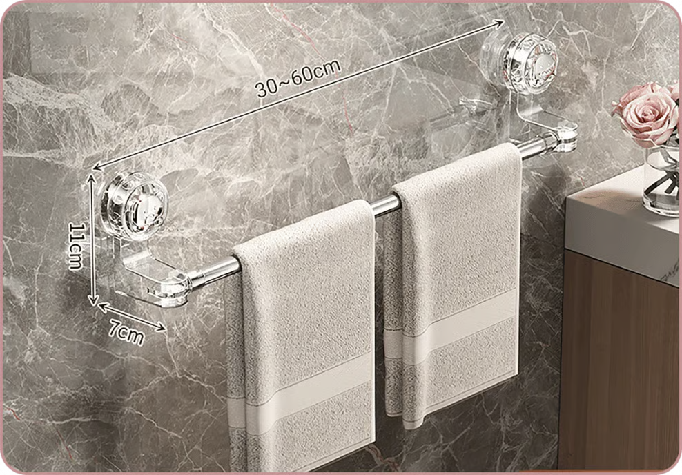 Adjustable Suction Cup Towel Bar