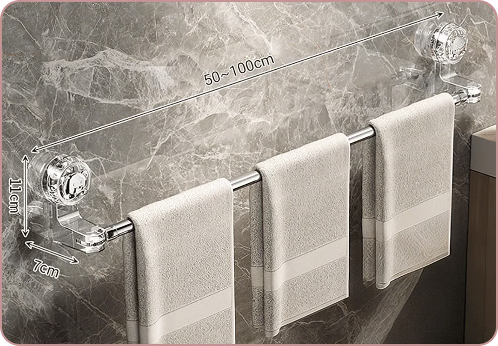 Adjustable Suction Cup Towel Bar