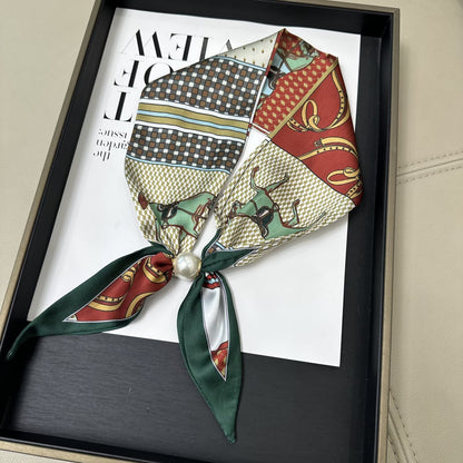 No-Tie Magnetic Pearl Clasp Soft Scarf