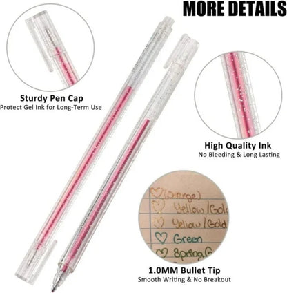 12 Packs Glitter Gel Pens – Sparkly Ink, Smooth Writing for Journaling & Card Making
