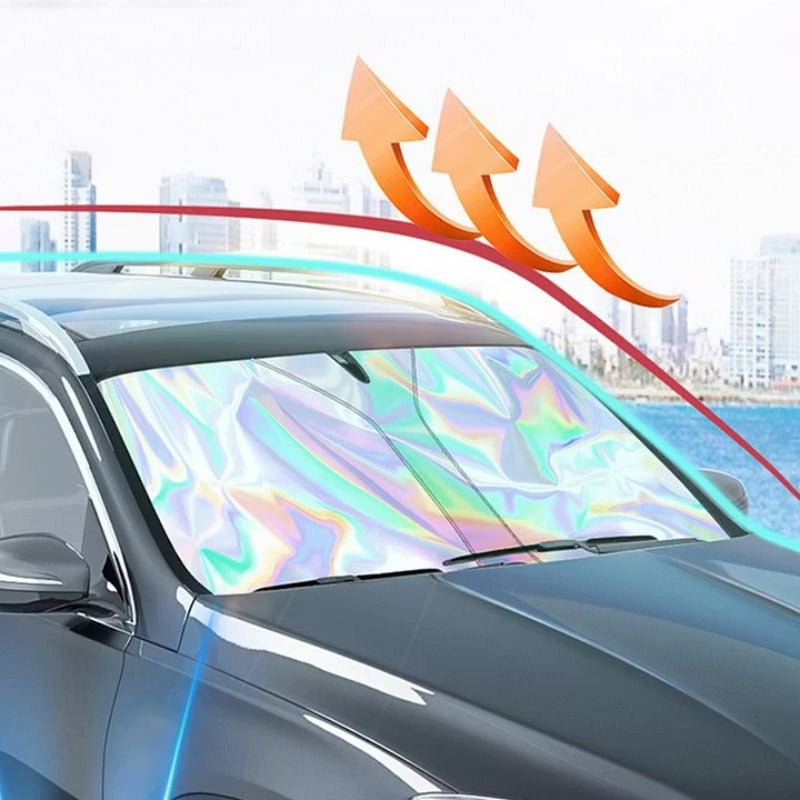 Foldable Car Windshield Sunshade – Blocks UV & Heat, Keeps Interior Cool, Reflective Material, Fits Most Cars, Compact for Storage