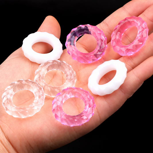 【10 Pcs】Soft & Stretchy Ribbed Rubber Ring For Men