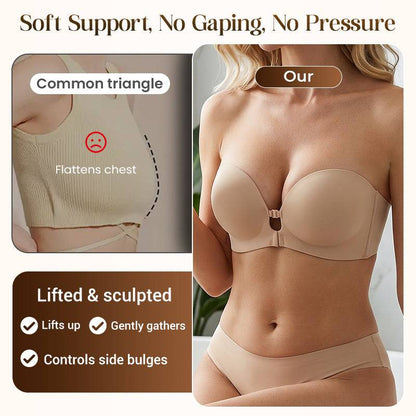 Seamless Front Fastening Bra With Adjustable Shoulder Straps