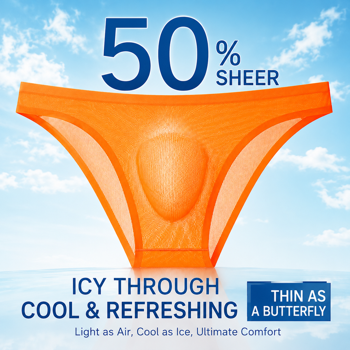 Men's Ribbed Ice Silk Low-Rise Briefs