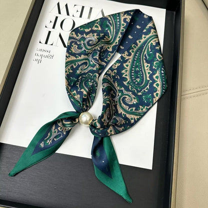 No-Tie Magnetic Pearl Clasp Soft Scarf