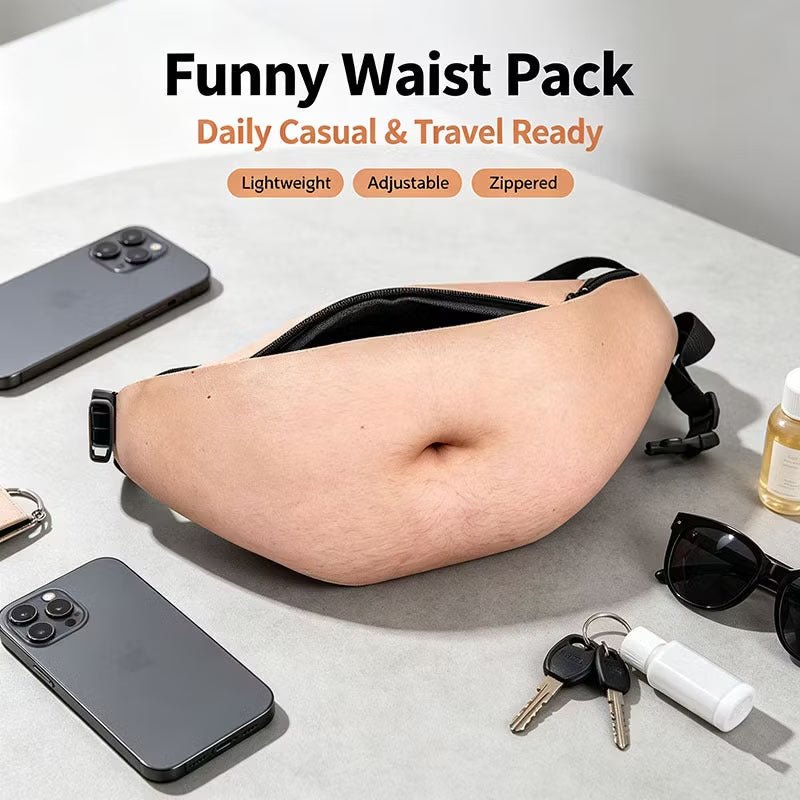 Funny Belly Bag – Realistic Big Belly Novelty Waist Bag