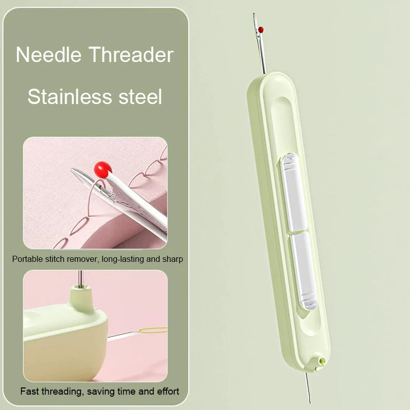 Dual-Head Hand Sewing Tool – 2-in-1 Needle Threader and Stitch Remover