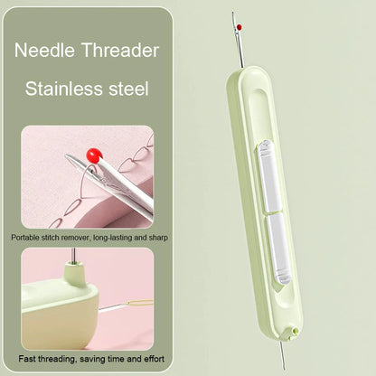 Dual-Head Hand Sewing Tool – 2-in-1 Needle Threader and Stitch Remover