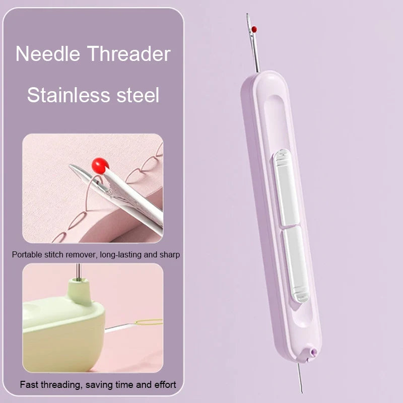 Dual-Head Hand Sewing Tool – 2-in-1 Needle Threader and Stitch Remover