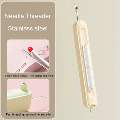 Dual-Head Hand Sewing Tool – 2-in-1 Needle Threader and Stitch Remover