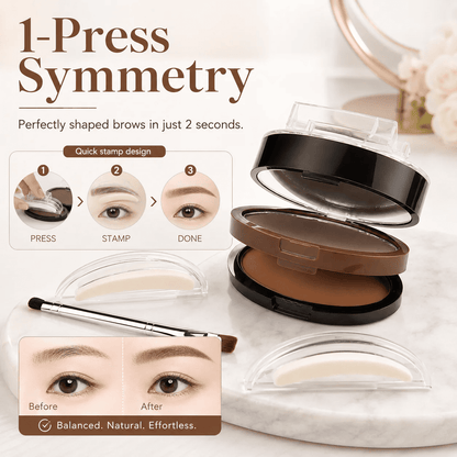 Waterproof sweatproof double-layer dual-color stamp eyebrow powder