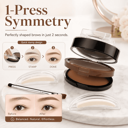 Waterproof sweatproof double-layer dual-color stamp eyebrow powder