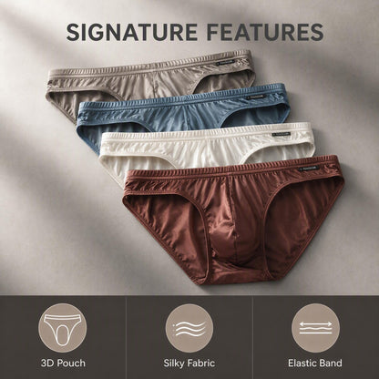 Men's Ice Silk Glossy Satin Briefs