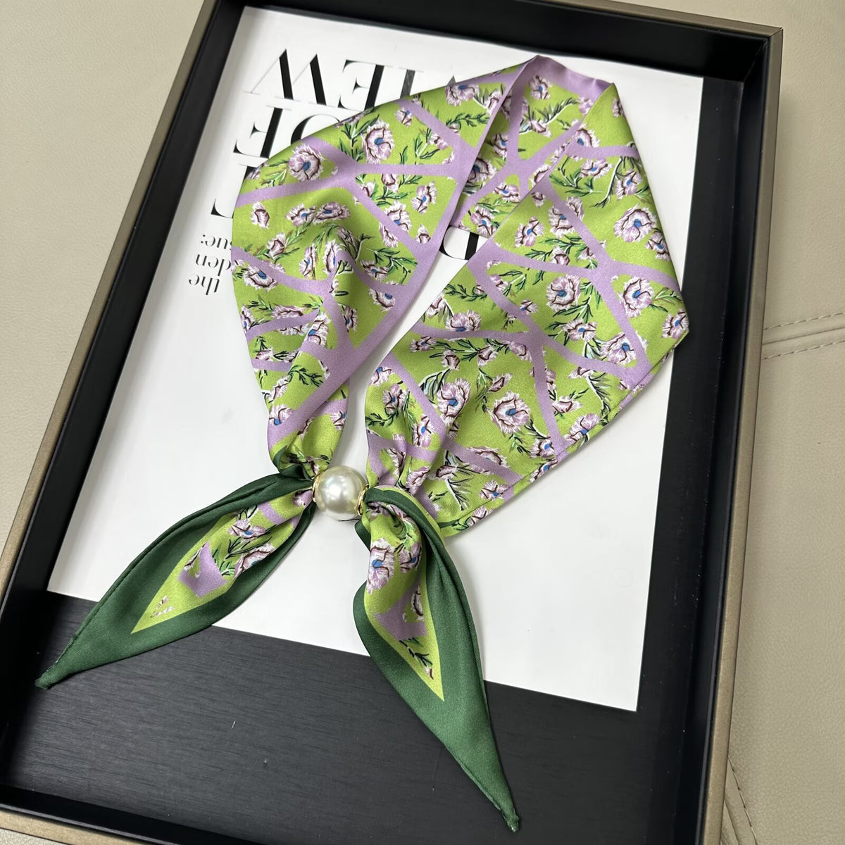 No-Tie Magnetic Pearl Clasp Soft Scarf
