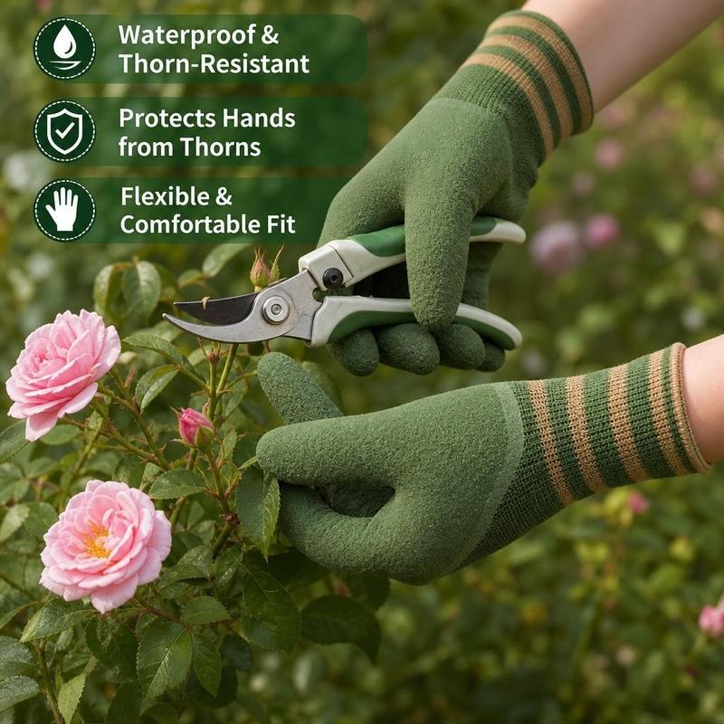 Sturdy rubber garden gloves