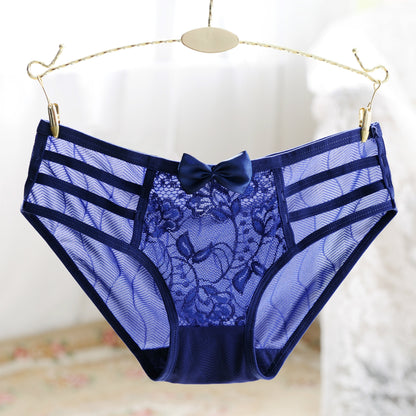 Women's Low-Rise Breathable Lace Panties with Cotton Gusset