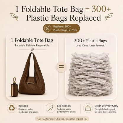 Transformable Bag – Stylish PU with nylon fabric Tote and Keychain Charm