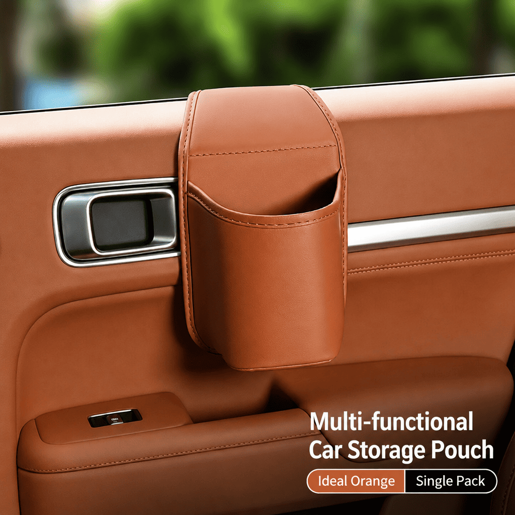 Leather Car Door Cup Holder
