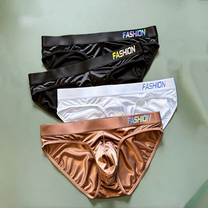 Men's Low-rise Wide Satin Glossy Silky Underwear