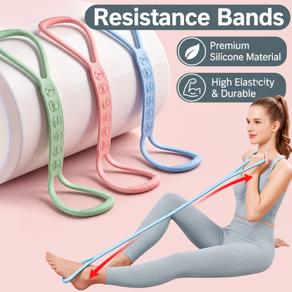 Women's Figure 8 Silicone Resistance Band – Shoulder & Back Stretching, Home Fitness Workout