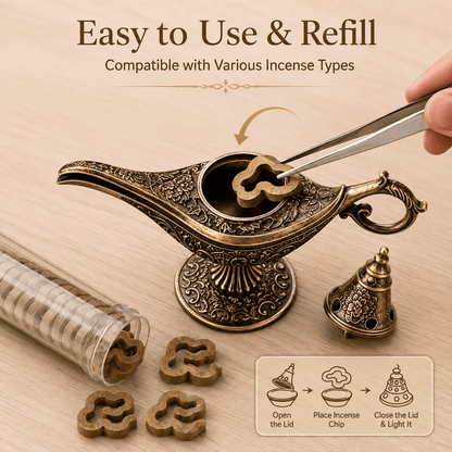 Vintage Aladdin Genie Lamp Incense Holder
