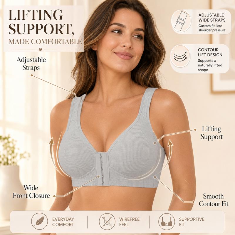 Women's Retro Wire-Free Push-Up Bra
