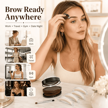 Waterproof sweatproof double-layer dual-color stamp eyebrow powder